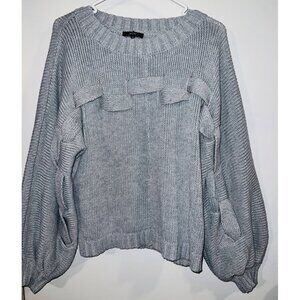 Wow Couture Gray Knit Sweater Medium Womens Long Sleeve Pullover